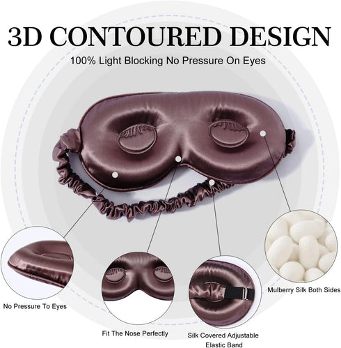 3D 100% 22mm Silk Adjustable Sleep Mask